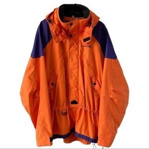 vintage 80s Mobius Ski Jacket Retro Orange and Purple Mens Medium